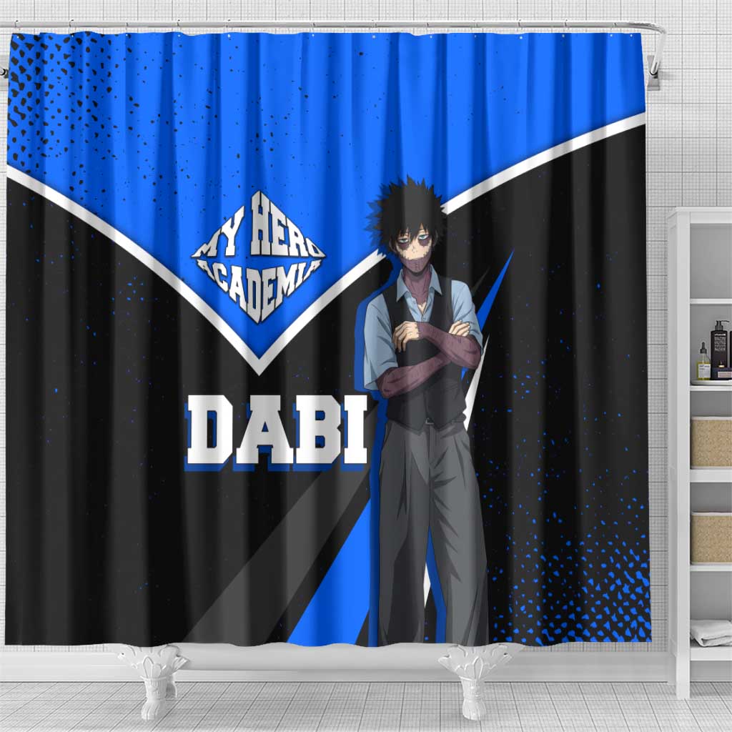 Dabi My Hero Academia Shower Curtain Anime Grunge Splatter Graphic Style