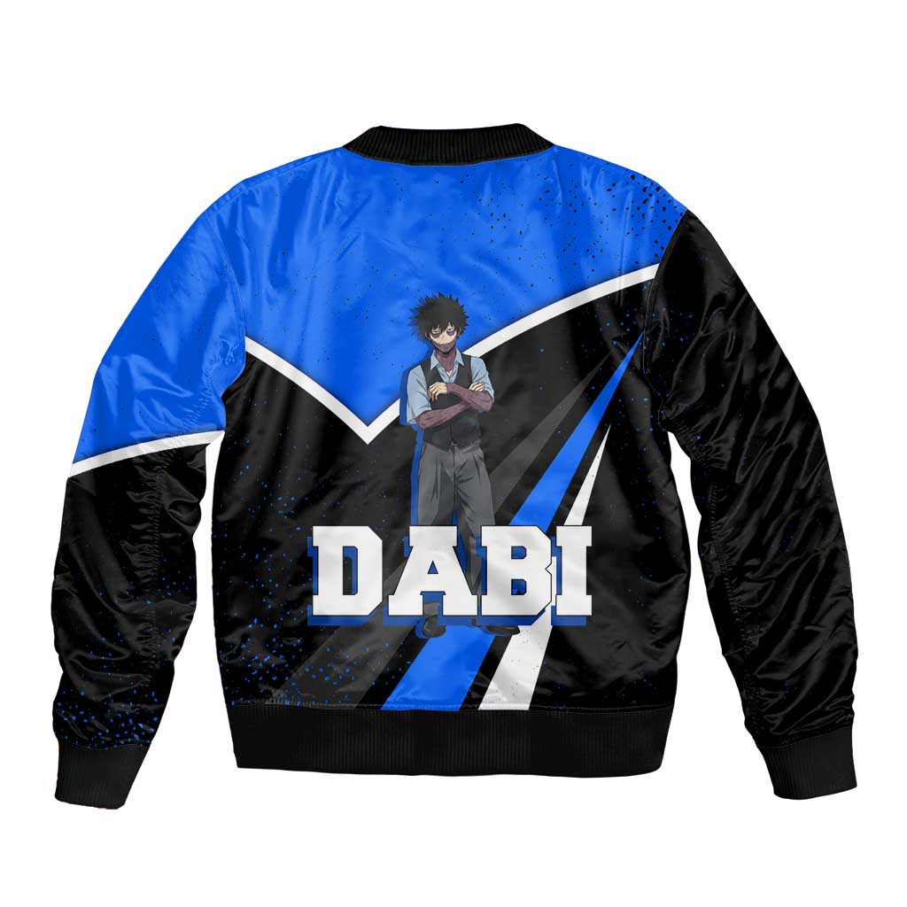 Dabi My Hero Academia Sleeve Zip Bomber Jacket Anime Grunge Splatter Graphic Style
