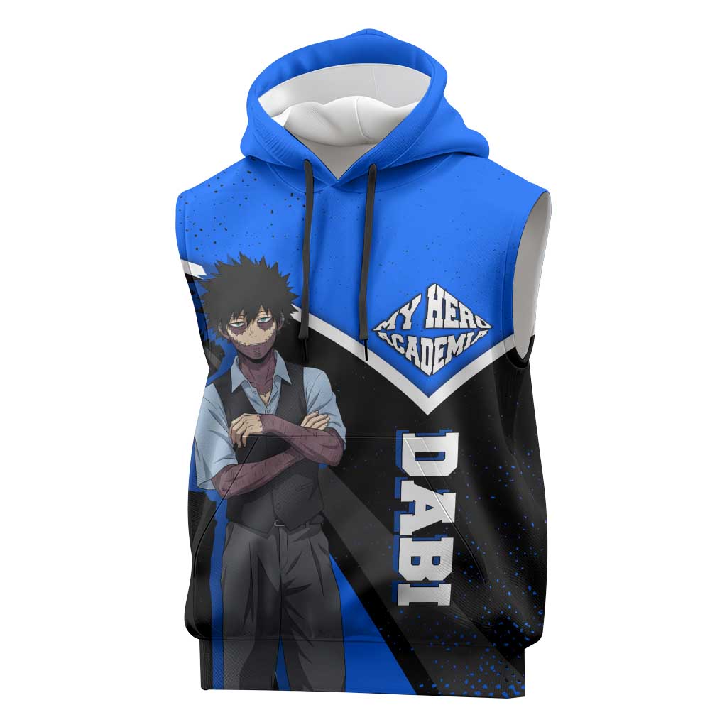Dabi My Hero Academia Sleeveless Hoodie Anime Grunge Splatter Graphic Style