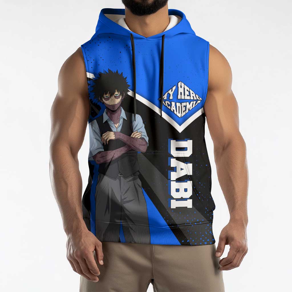 Dabi My Hero Academia Sleeveless Hoodie Anime Grunge Splatter Graphic Style