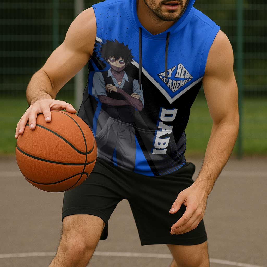 Dabi My Hero Academia Sleeveless Hoodie Anime Grunge Splatter Graphic Style