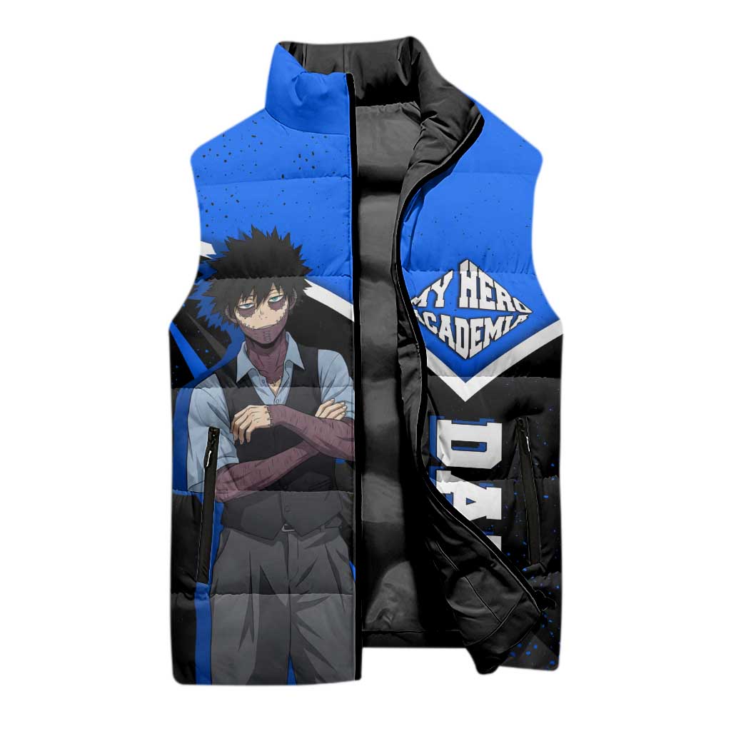 Dabi My Hero Academia Sleeveless Puffer Jacket Anime Grunge Splatter Graphic Style