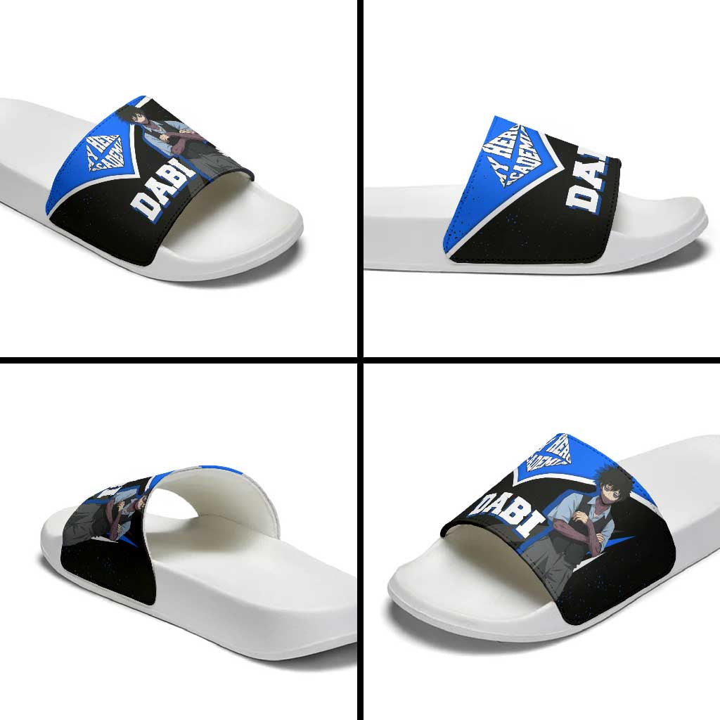 Dabi My Hero Academia Slide Sandals Anime Grunge Splatter Graphic Style