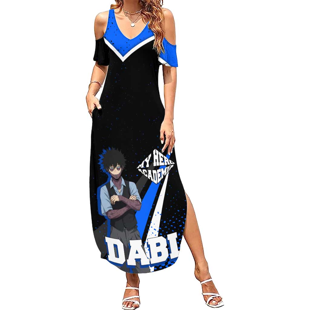 Dabi My Hero Academia Summer Maxi Dress Anime Grunge Splatter Graphic Style