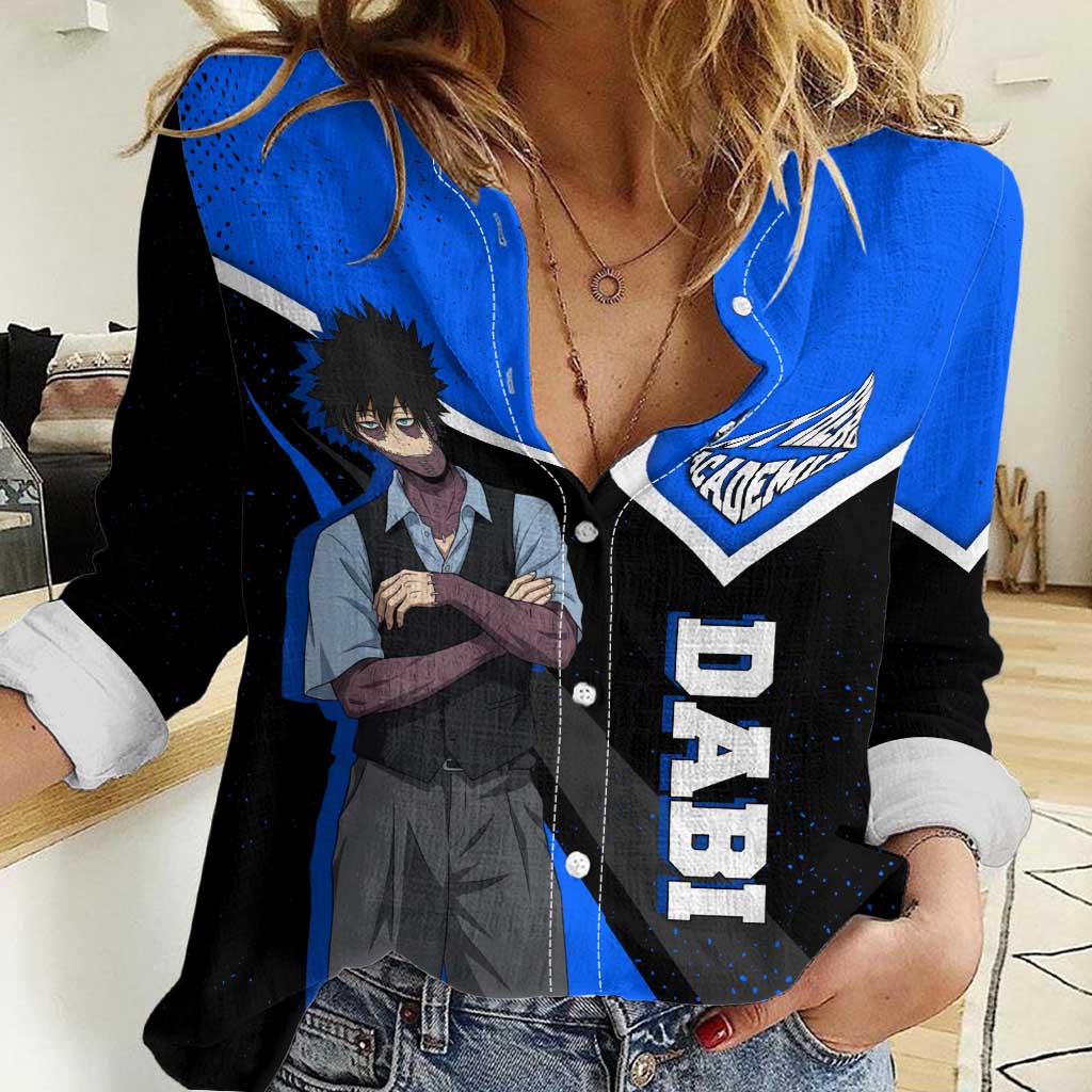 Dabi My Hero Academia Women Casual Shirt Anime Grunge Splatter Graphic Style