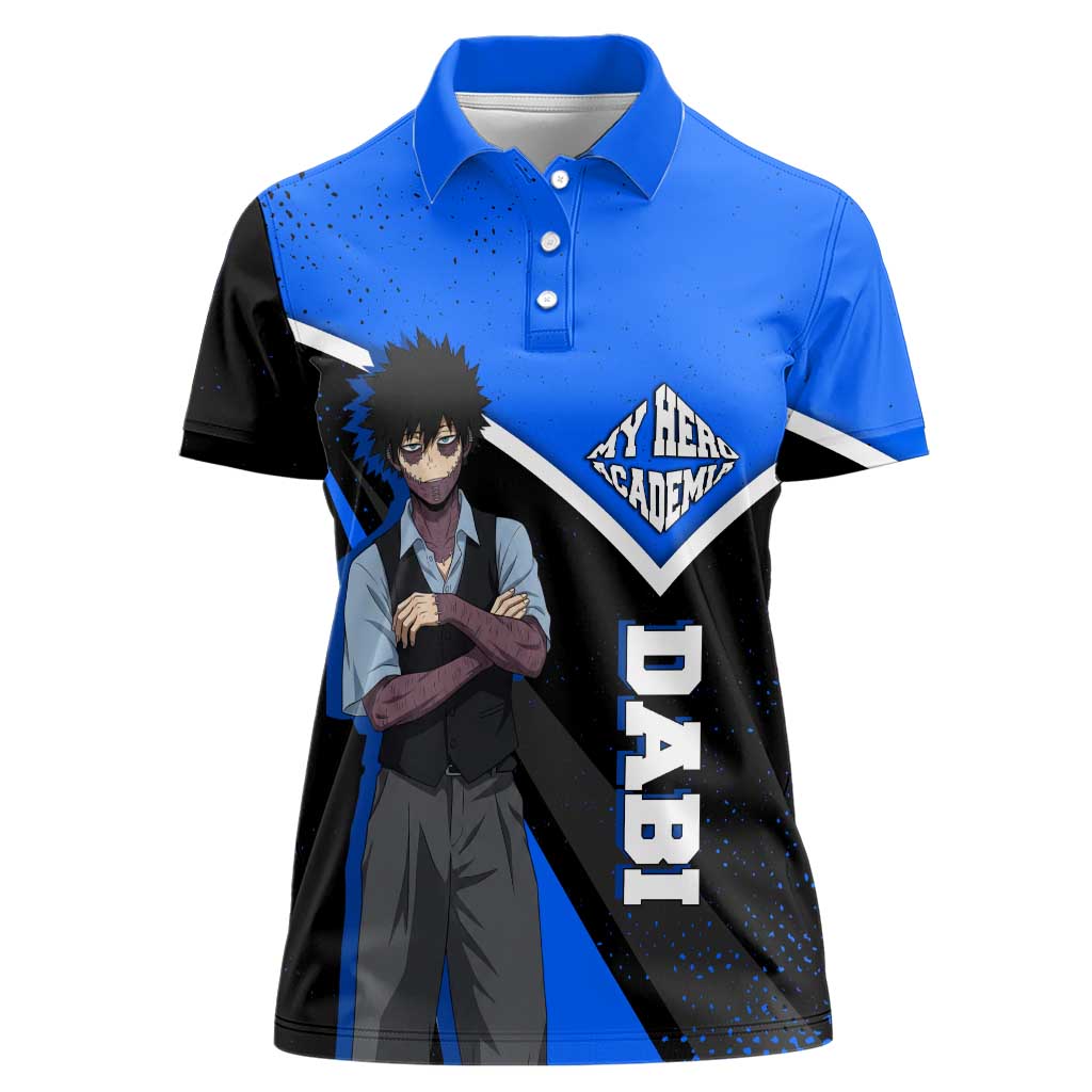 Dabi My Hero Academia Women Polo Shirt Anime Grunge Splatter Graphic Style