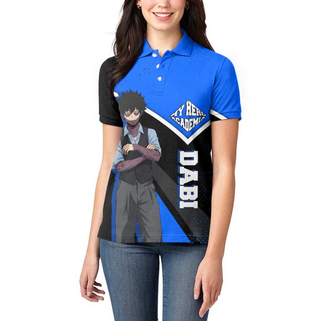 Dabi My Hero Academia Women Polo Shirt Anime Grunge Splatter Graphic Style