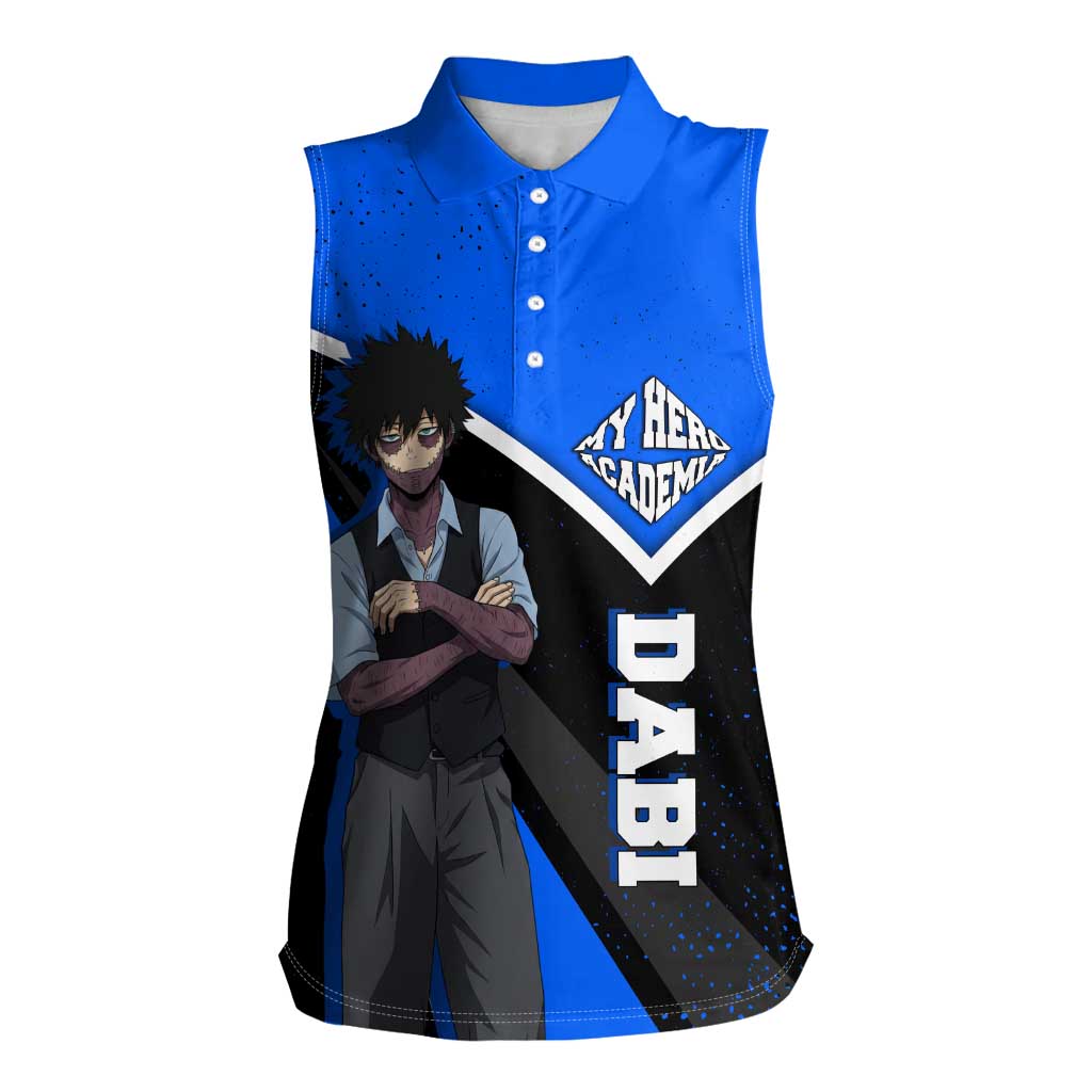 Dabi My Hero Academia Women Sleeveless Polo Shirt Anime Grunge Splatter Graphic Style