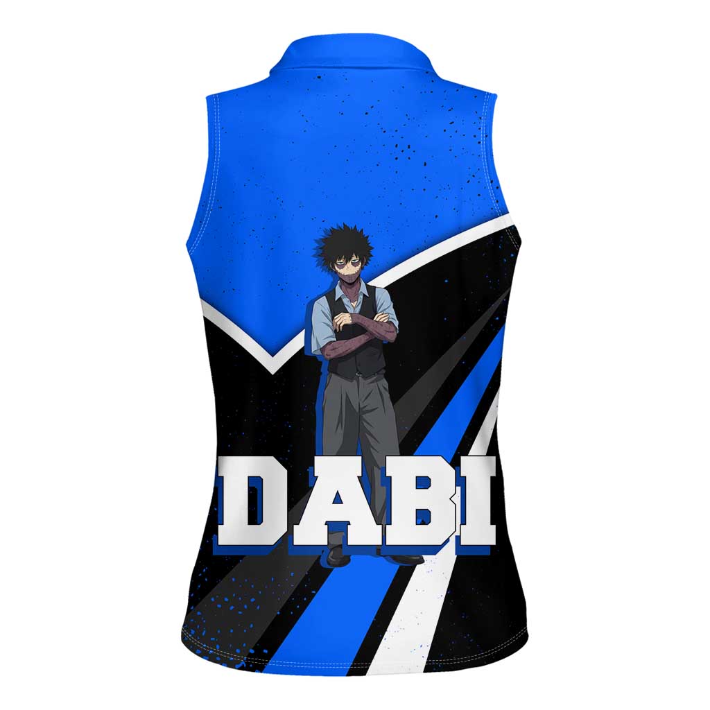 Dabi My Hero Academia Women Sleeveless Polo Shirt Anime Grunge Splatter Graphic Style