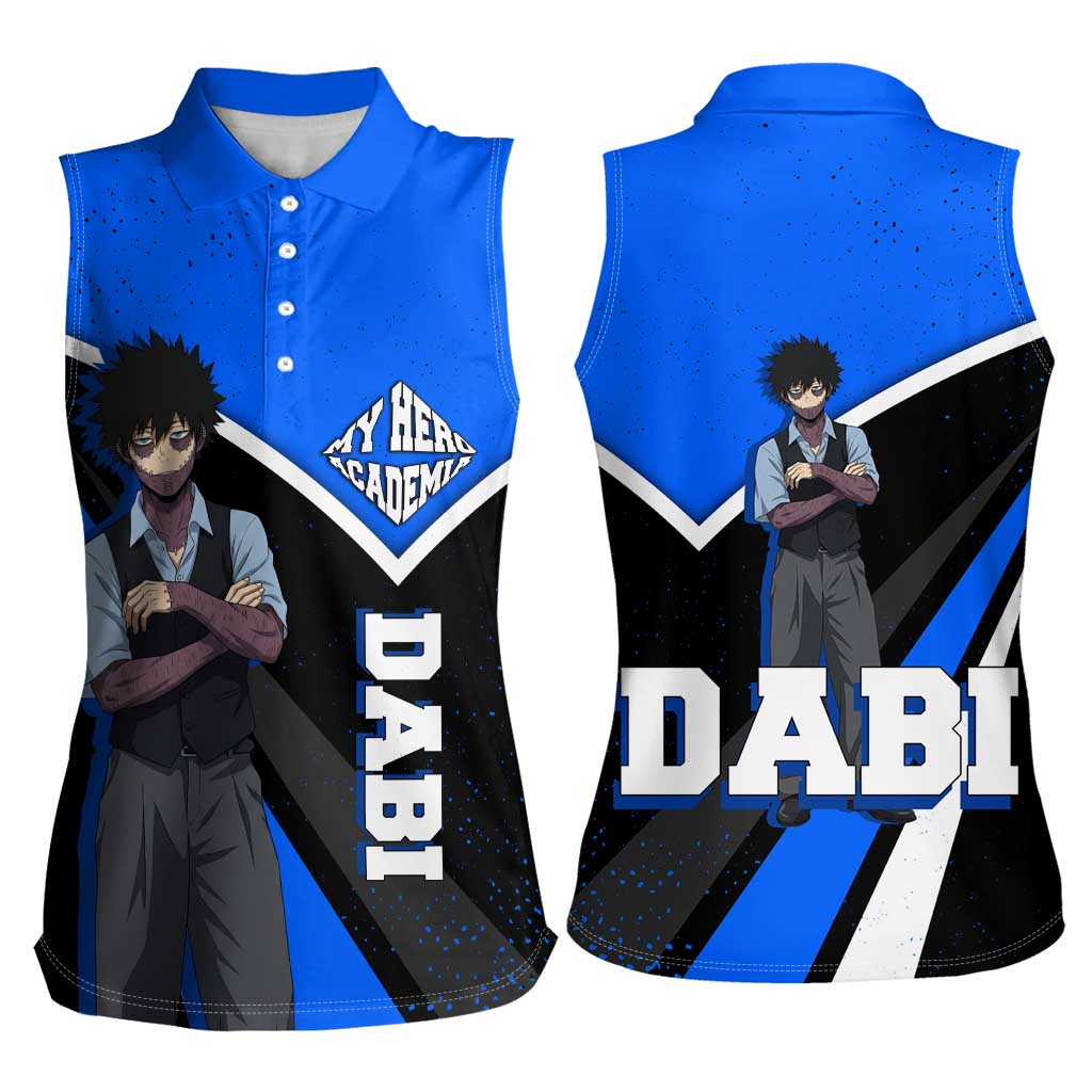 Dabi My Hero Academia Women Sleeveless Polo Shirt Anime Grunge Splatter Graphic Style