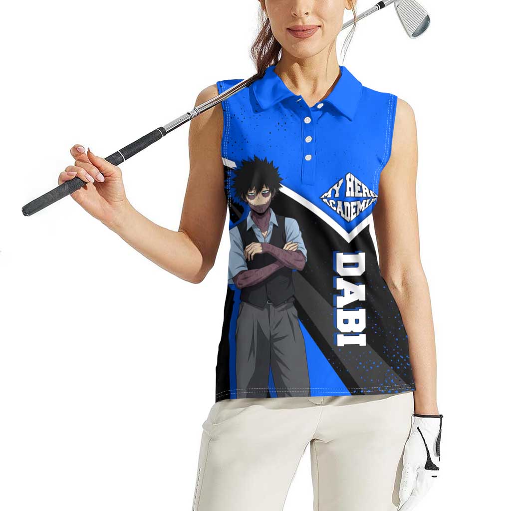Dabi My Hero Academia Women Sleeveless Polo Shirt Anime Grunge Splatter Graphic Style