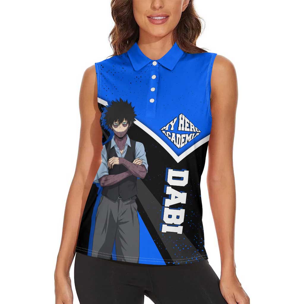 Dabi My Hero Academia Women Sleeveless Polo Shirt Anime Grunge Splatter Graphic Style