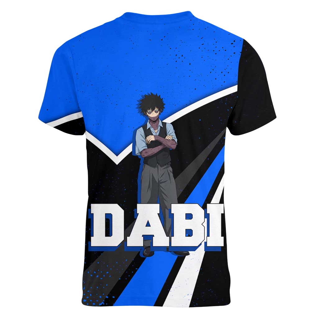 Dabi My Hero Academia Women V-Neck T-Shirt Anime Grunge Splatter Graphic Style