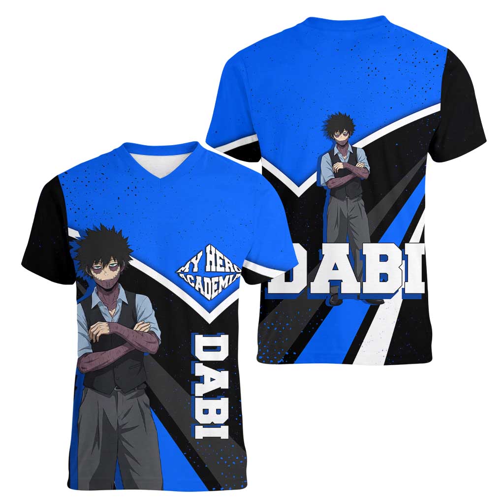 Dabi My Hero Academia Women V-Neck T-Shirt Anime Grunge Splatter Graphic Style