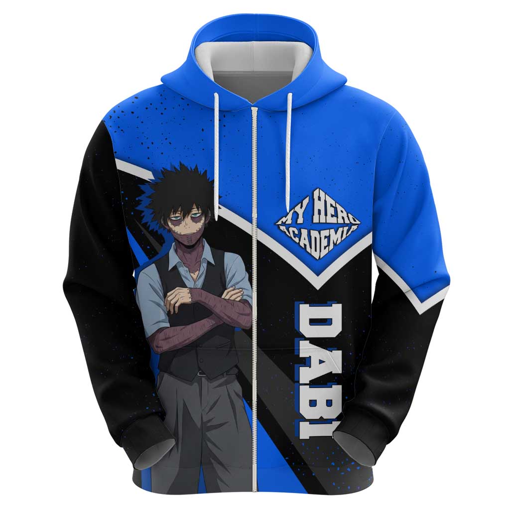 Dabi My Hero Academia Zip Hoodie Anime Grunge Splatter Graphic Style