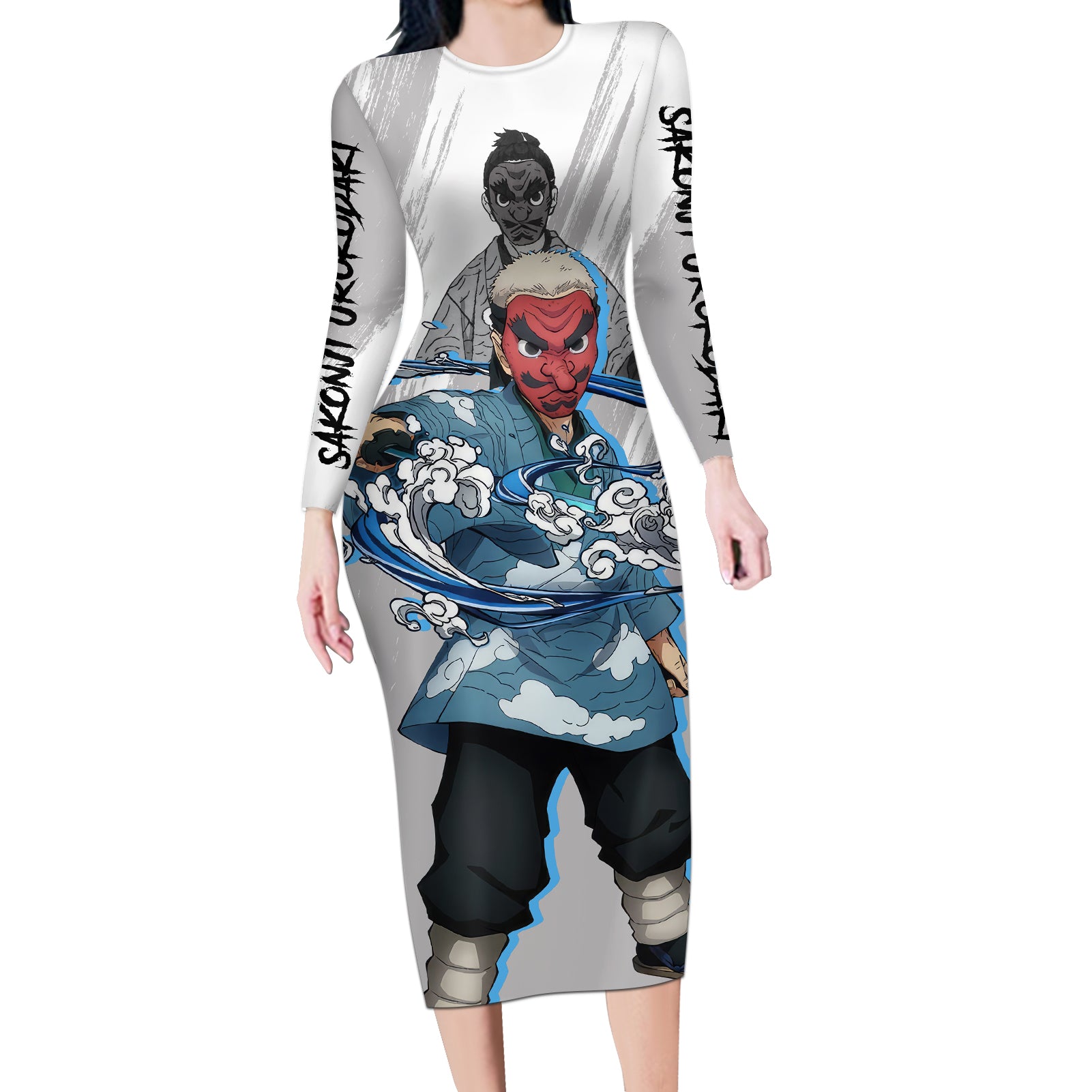 Sakonji Urokodaki Long Sleeve Bodycon Dress Demon Slayer
