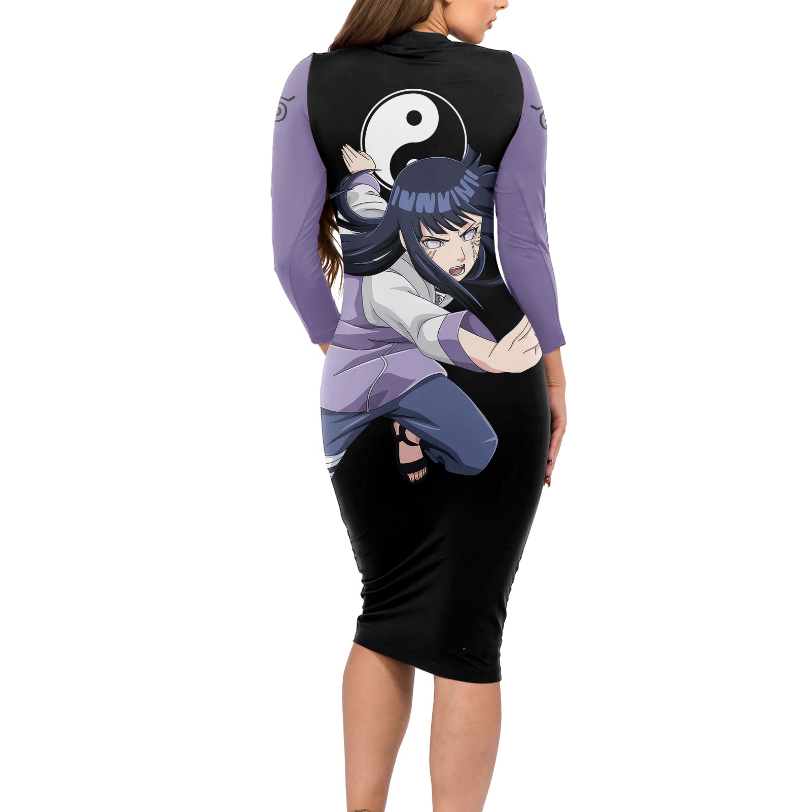 Hinata Hyuga Long Sleeve Bodycon Dress Naruto