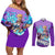 Marco Couples Matching Off Shoulder Short Dress and Long Sleeve Button Shirt One Piece