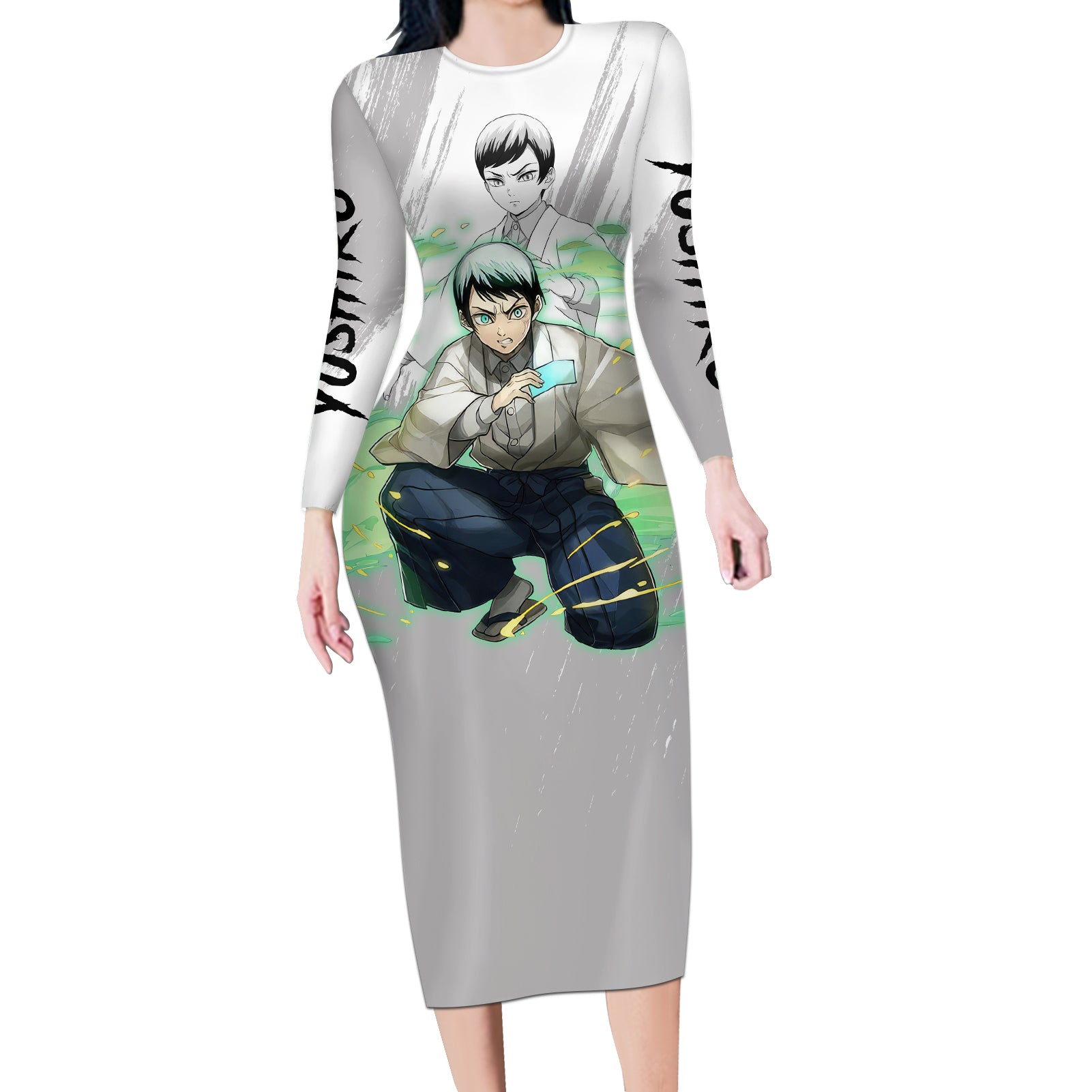 Yushiro Long Sleeve Bodycon Dress Demon Slayer