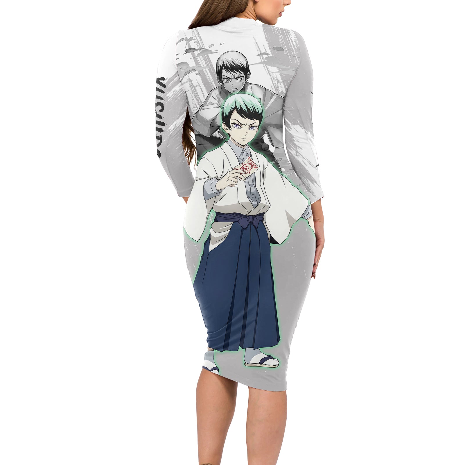 Yushiro Long Sleeve Bodycon Dress Demon Slayer