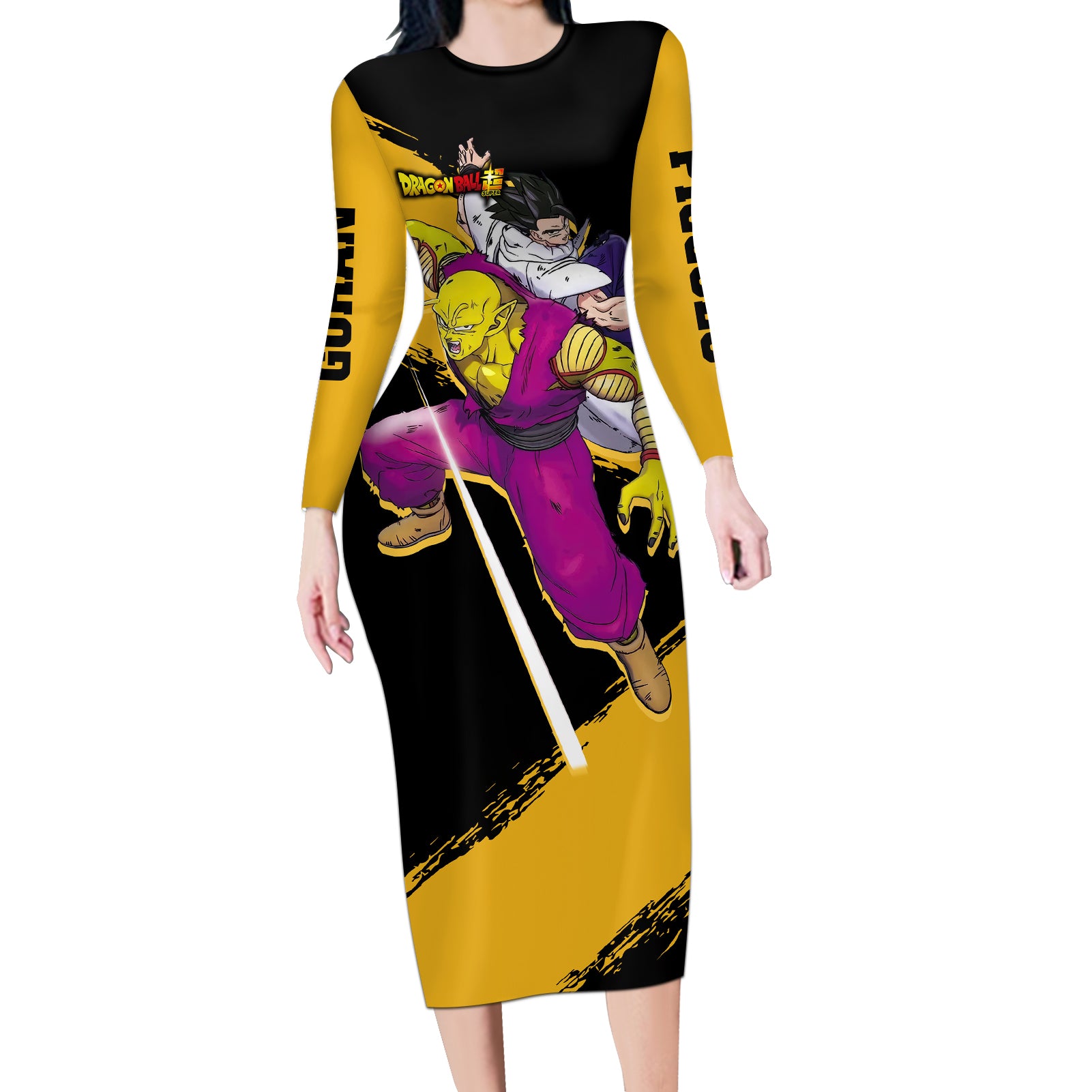 Gohan and Piccolo Long Sleeve Bodycon Dress Dragon Ball Super