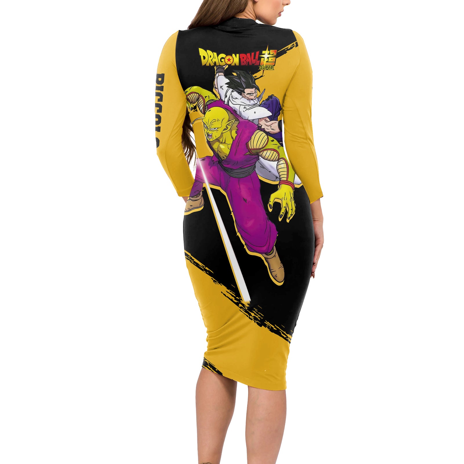 Gohan and Piccolo Long Sleeve Bodycon Dress Dragon Ball Super