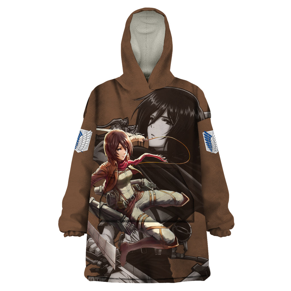 Mikasa Ackerman Wearable Blanket Hoodie Attack On Tittan