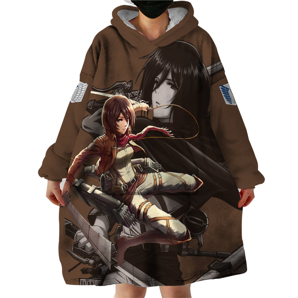 Mikasa Ackerman Wearable Blanket Hoodie Attack On Tittan