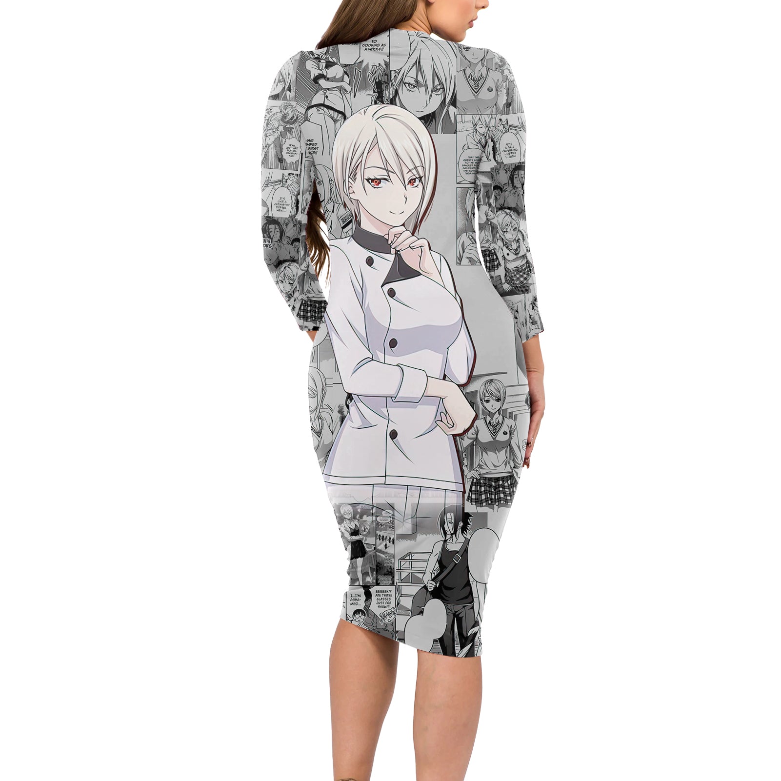 Shokugeki no Soma Long Sleeve Bodycon Dress Nakiri Alice Anime