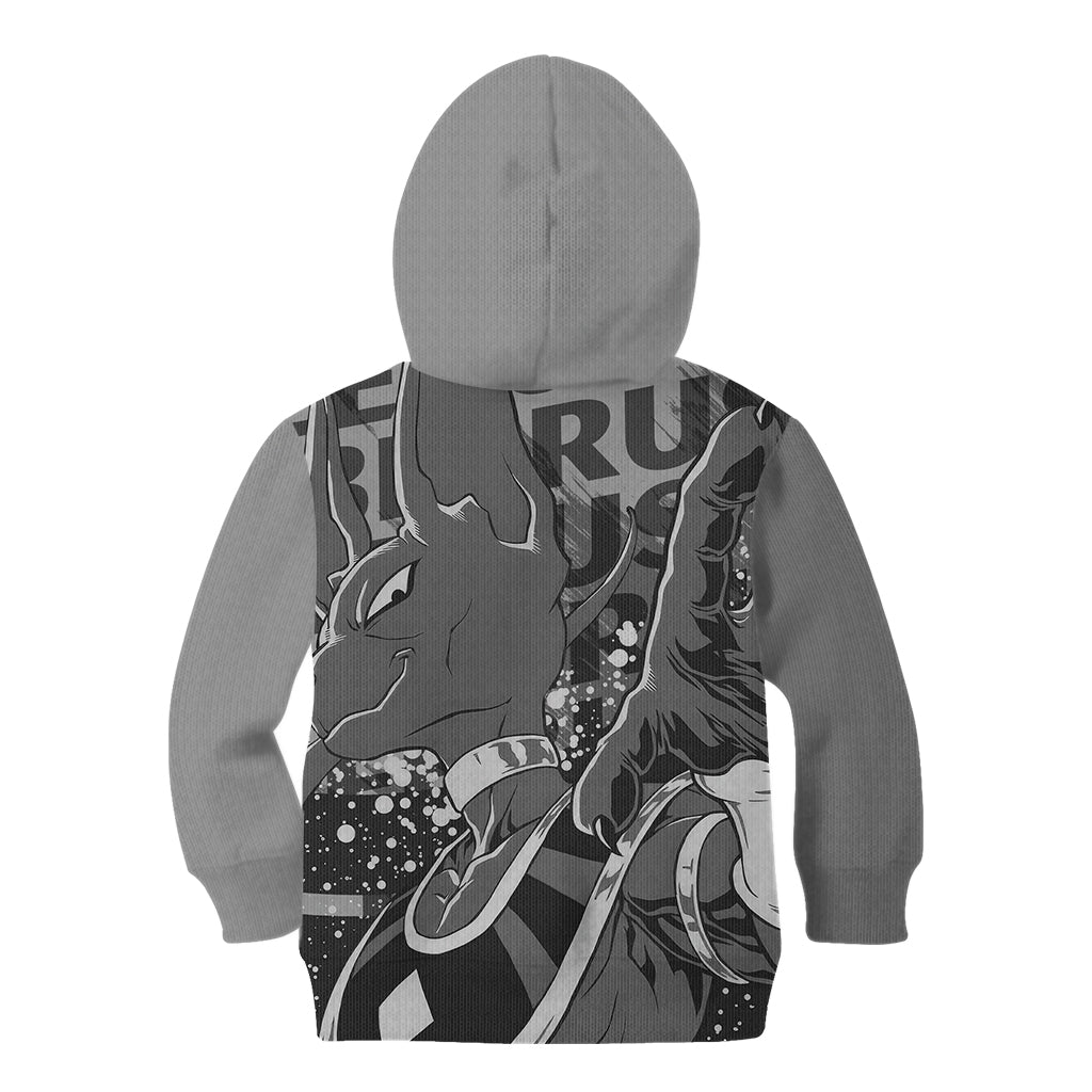 Beerus Dragon Ball Kid Hoodie Anime Mix Text Pattern Abstract Style