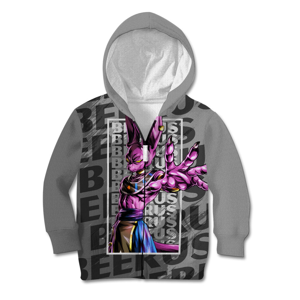 Beerus Dragon Ball Kid Hoodie Anime Mix Text Pattern Abstract Style