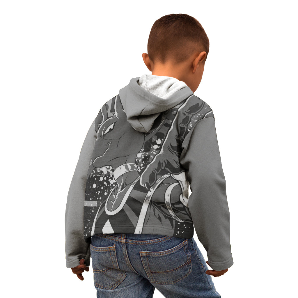 Beerus Dragon Ball Kid Hoodie Anime Mix Text Pattern Abstract Style