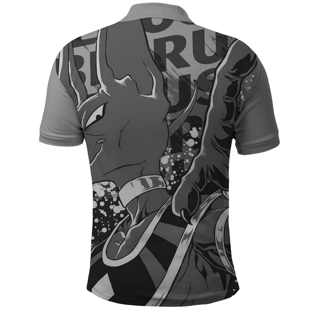 Beerus Dragon Ball Polo Shirt Anime Mix Text Pattern Abstract Style