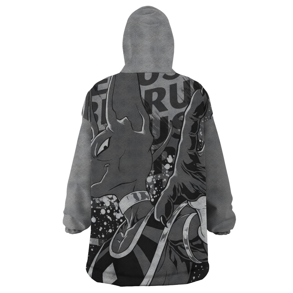 Beerus Dragon Ball Wearable Blanket Hoodie Anime Mix Text Pattern Abstract Style