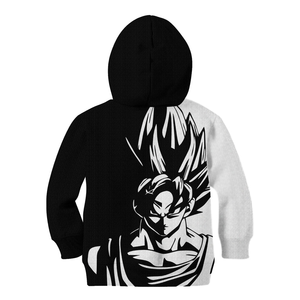Goku Dragon Ball Black And White Abstract Kid Hoodie Anime Style