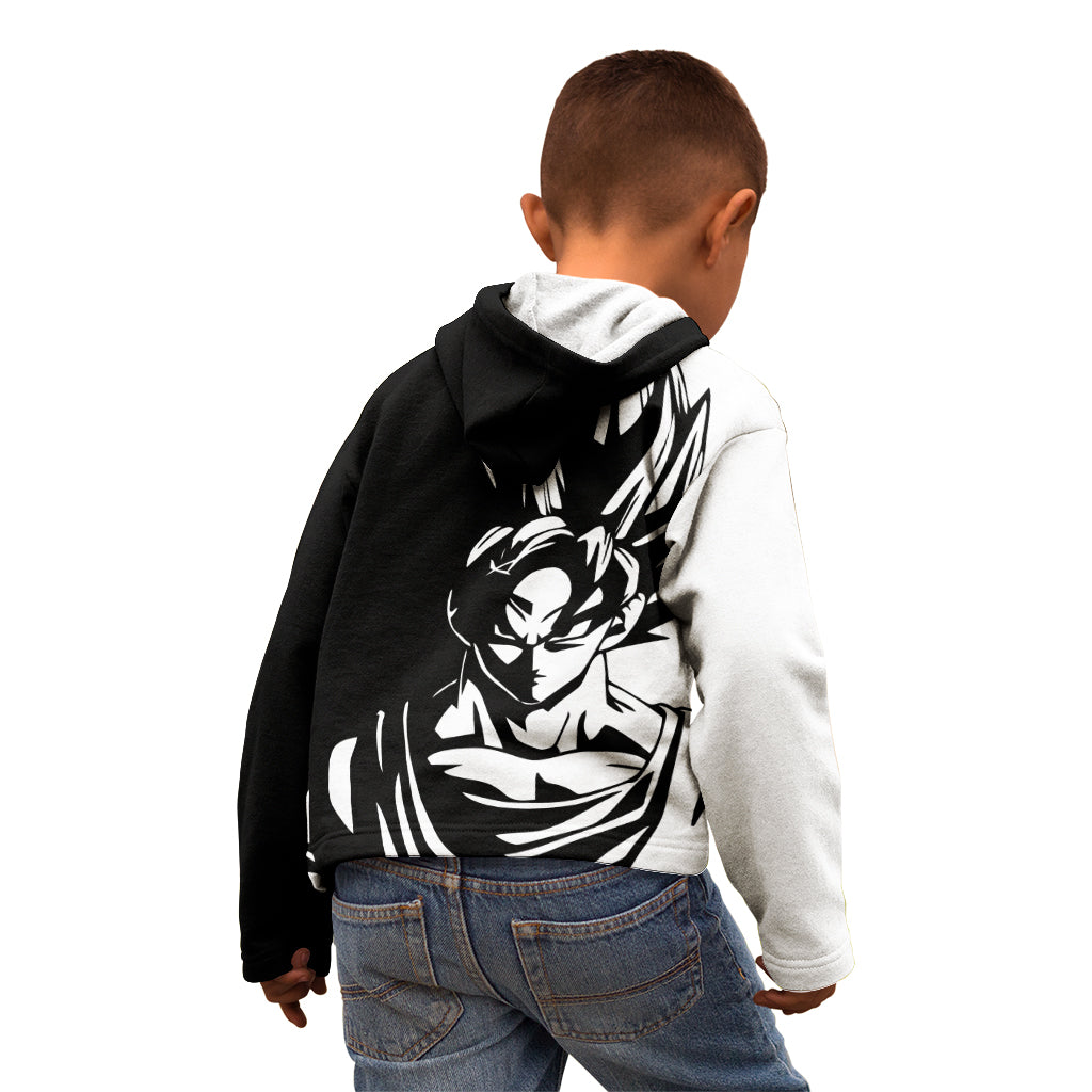 Goku Dragon Ball Black And White Abstract Kid Hoodie Anime Style