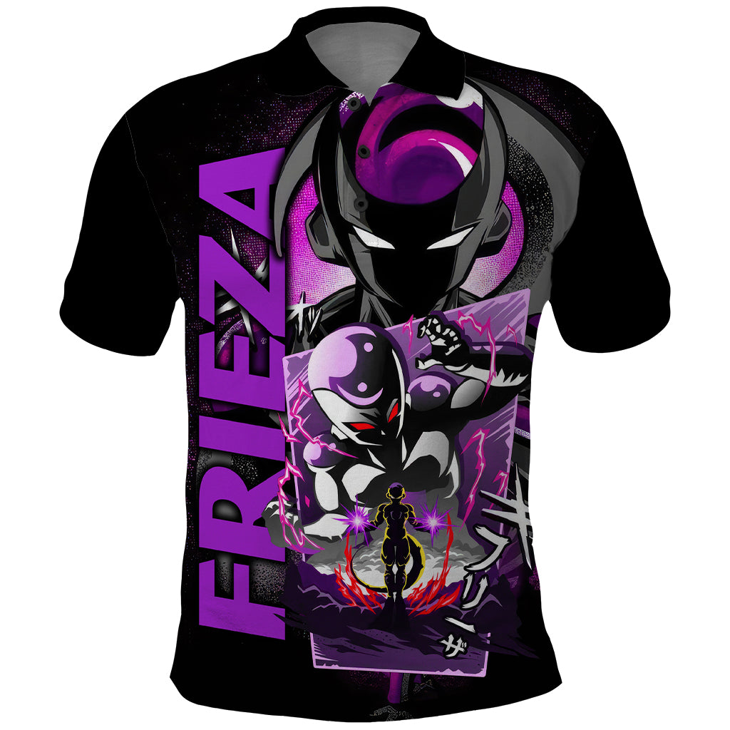 Frieza Dragon Ball Polo Shirt Anime Mix Text Pattern Abstract Style