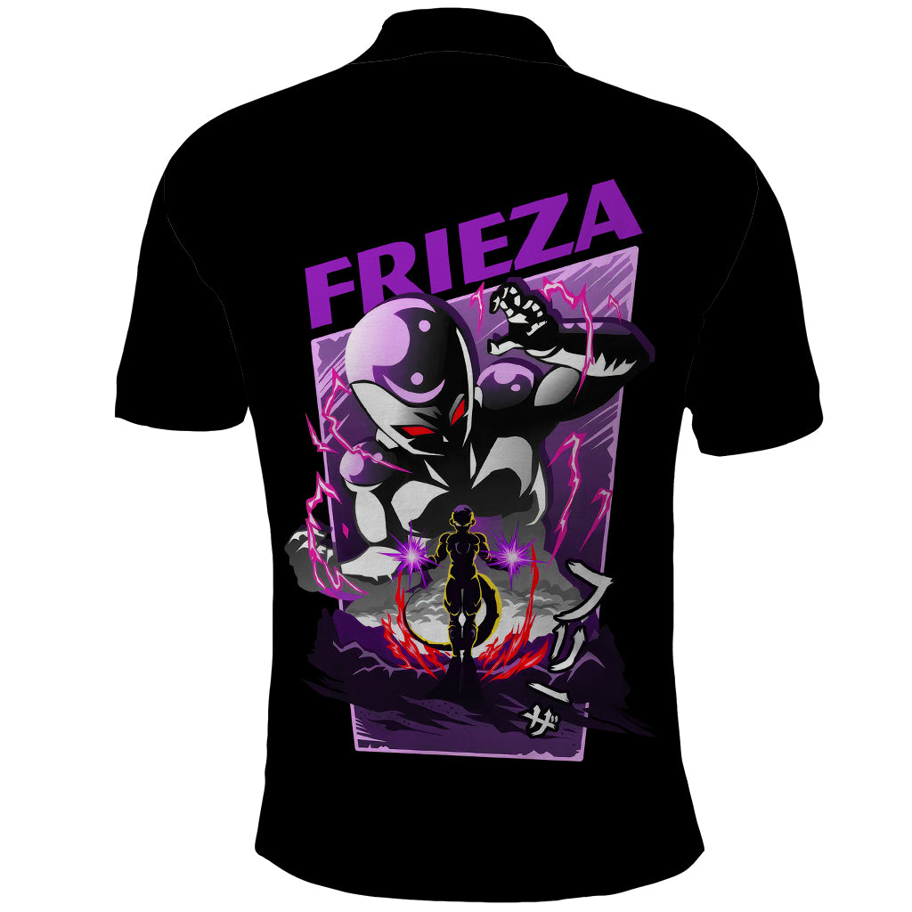 Frieza Dragon Ball Polo Shirt Anime Mix Text Pattern Abstract Style
