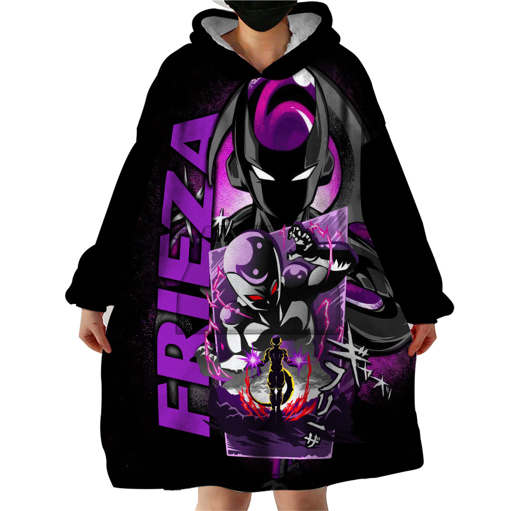 Frieza Dragon Ball Wearable Blanket Hoodie Anime Mix Text Pattern Abstract Style