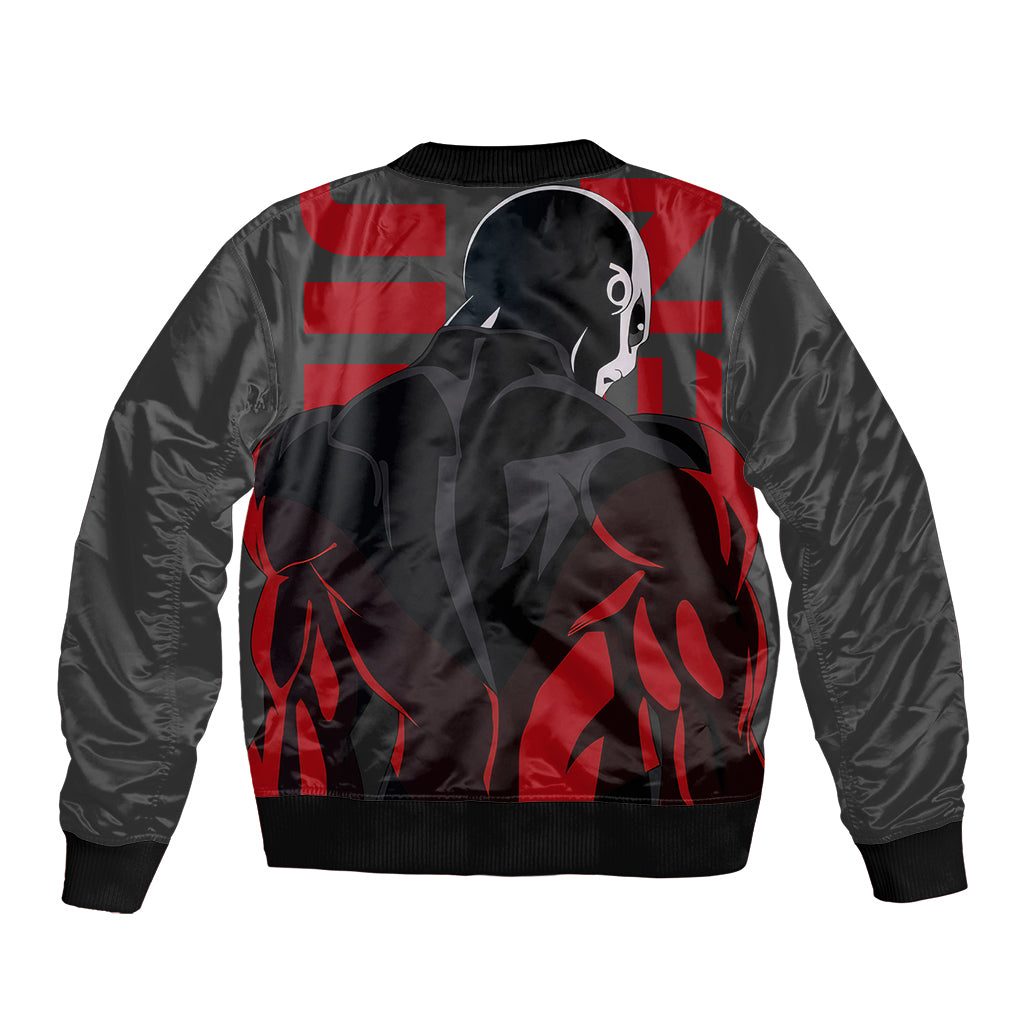 Jiren Dragon Ball Bomber Jacket Anime Mix Text Pattern Abstract Style