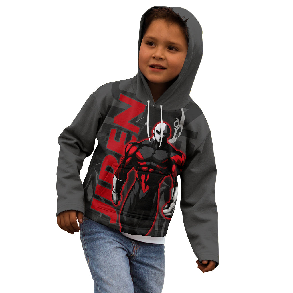 Jiren Dragon Ball Kid Hoodie Anime Mix Text Pattern Abstract Style