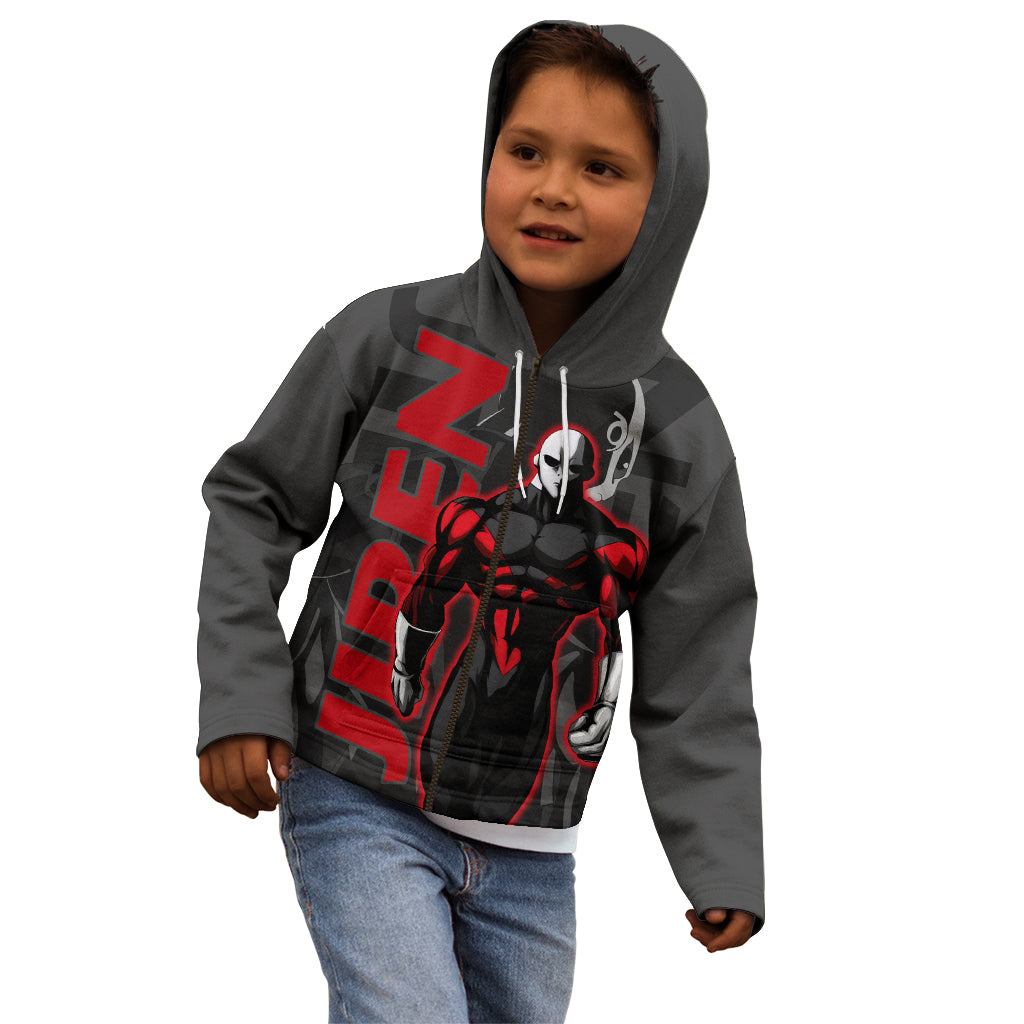 Jiren Dragon Ball Kid Hoodie Anime Mix Text Pattern Abstract Style