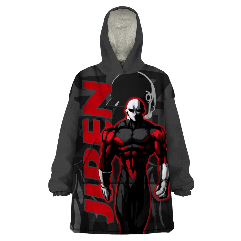 Jiren Dragon Ball Wearable Blanket Hoodie Anime Mix Text Pattern Abstract Style