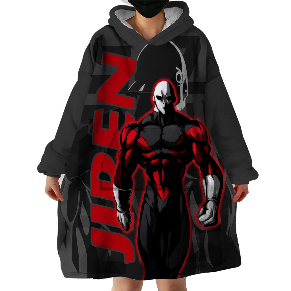 Jiren Dragon Ball Wearable Blanket Hoodie Anime Mix Text Pattern Abstract Style