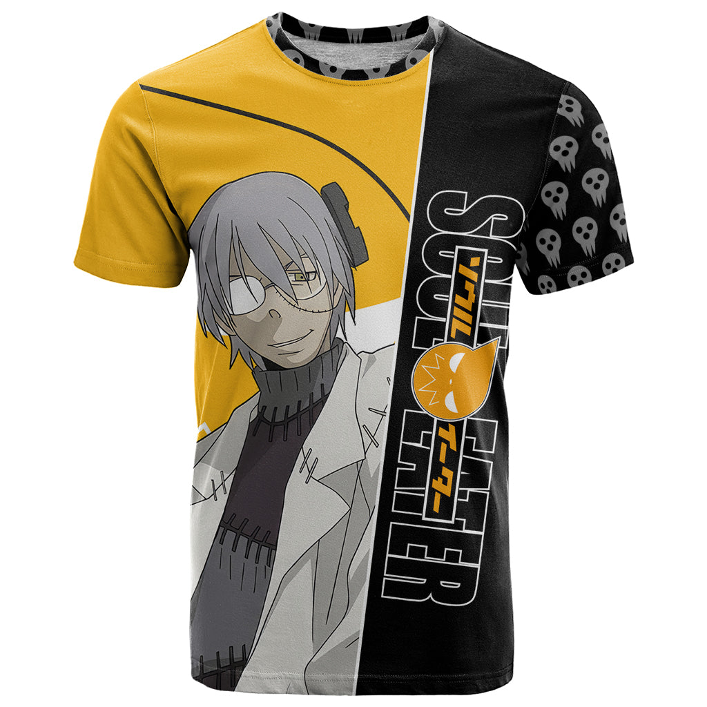 Stein Franken Soul Eater T Shirt Anime Art Mix With Skull Pattern Style