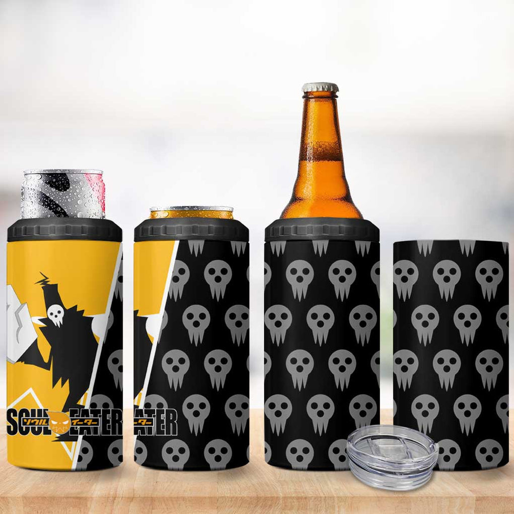 Shinigami Soul Eater 4 in 1 Can Cooler Tumbler Anime Art Mix With Skull Pattern Style