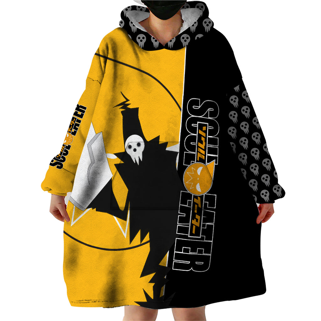 Shinigami Soul Eater Wearable Blanket Hoodie Anime Art Mix With Skull Pattern Style