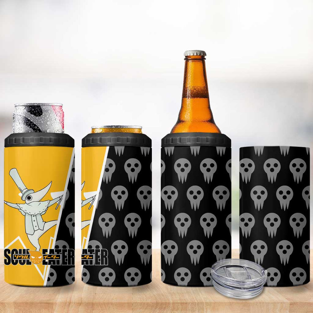 Excalibur Soul Eater 4 in 1 Can Cooler Tumbler Anime Art Mix With Skull Pattern Style