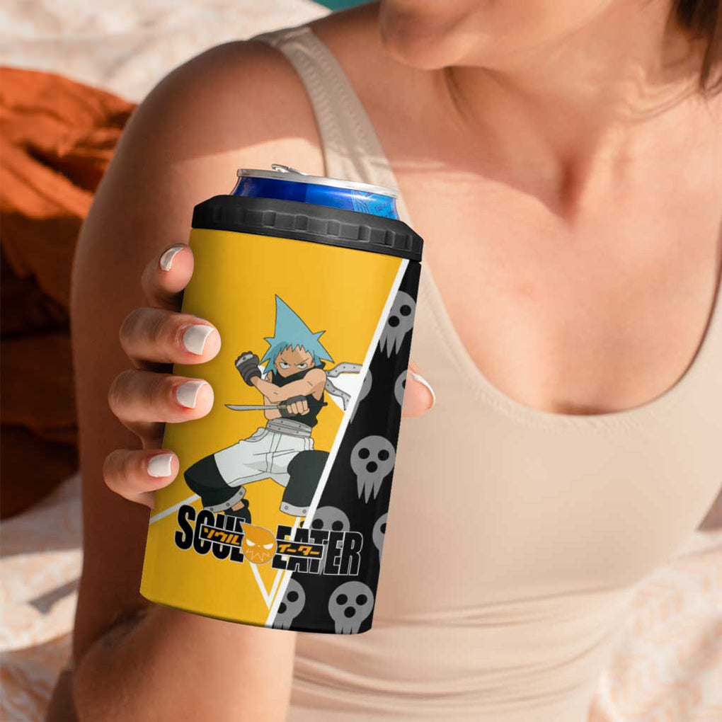 Black Star Soul Eater 4 in 1 Can Cooler Tumbler Anime Art Mix With Skull Pattern Style