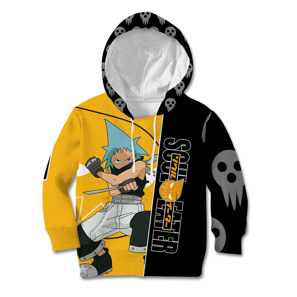 Black Star Soul Eater Kid Hoodie Anime Art Mix With Skull Pattern Style